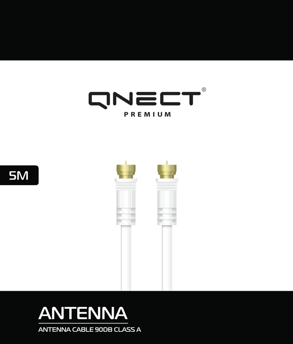Antenna cable ClassA male-male F-connec fer 5m Wht