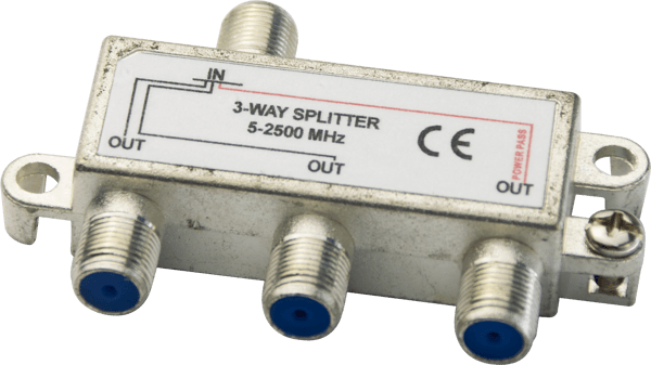 Antenna TV-splitter F-connector ClassA 1-in/3-out
