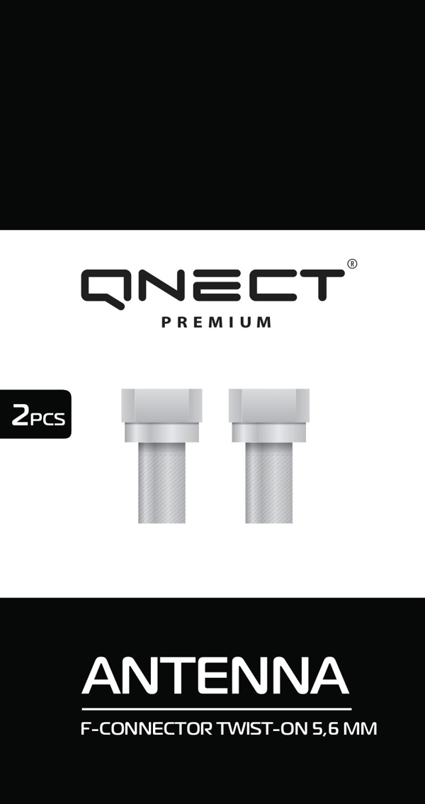 Antenna F-connector Twist-on for 5.6mm cable 2 pcs