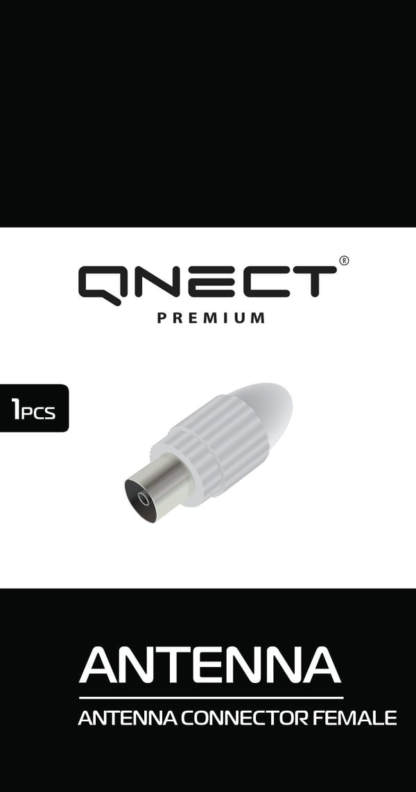 Antenna plug female straight, 10.5mm, White