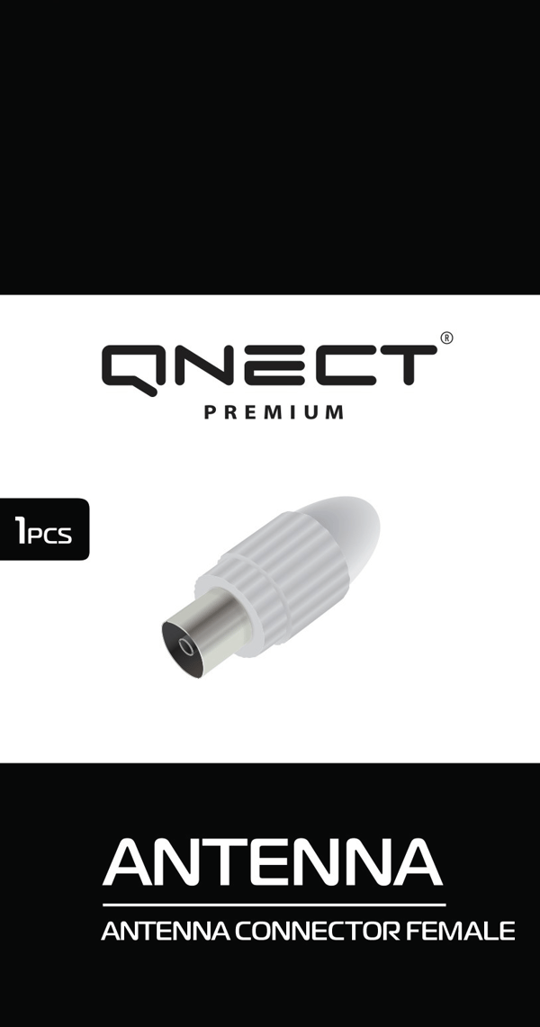 Antenna plug female straight, 10.5mm, White