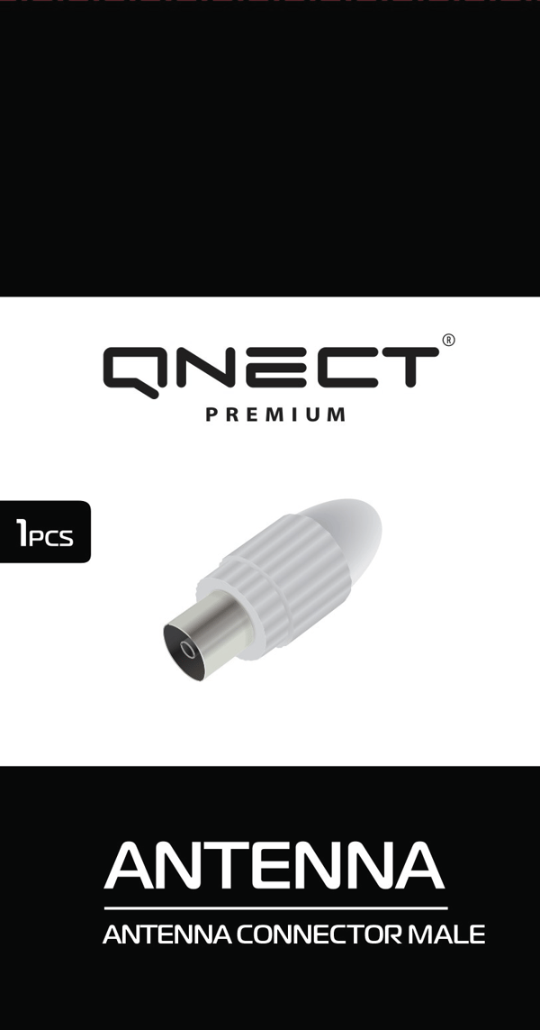 Antenna connector male straight, White