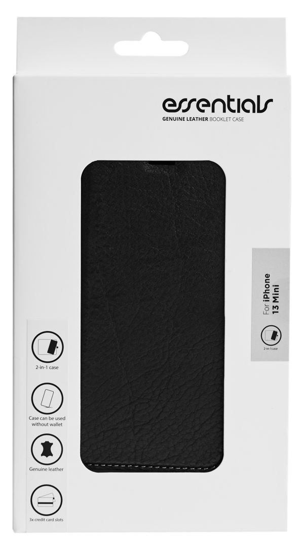 iPhone 13 Mini leather wallet, detachable, Black