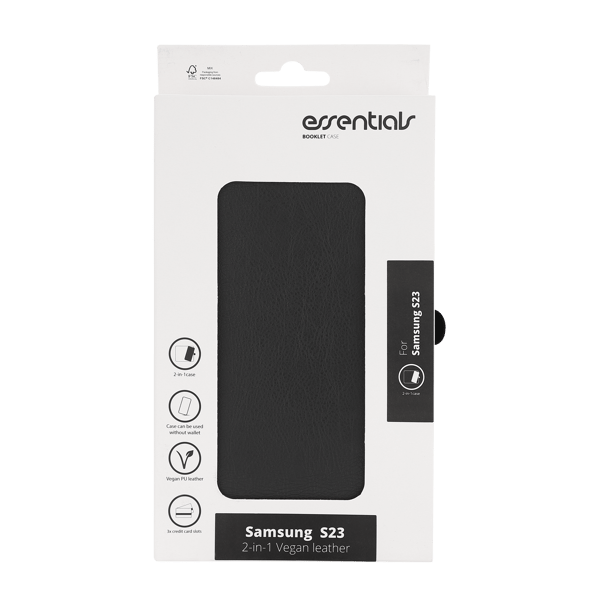 Samsung Galaxy S23 PU wallet, detachable, black