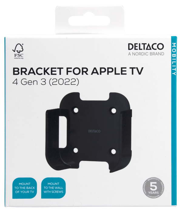 Wall mount for 4K Gen 3 Apple TV, black