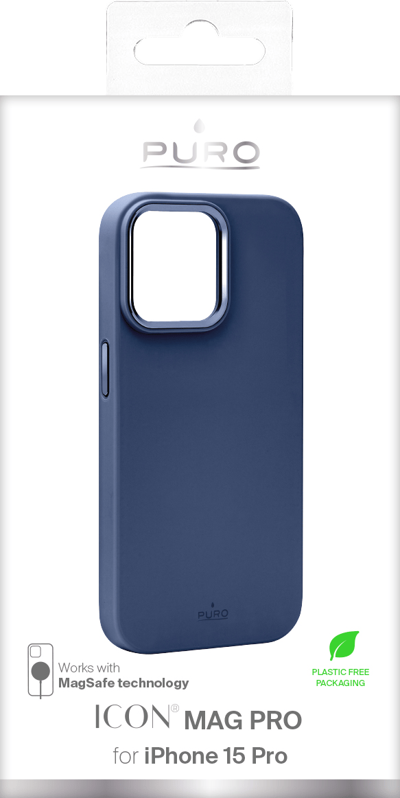 iPhone 15 Pro silicone cover ICON MAG PRO, dark blue