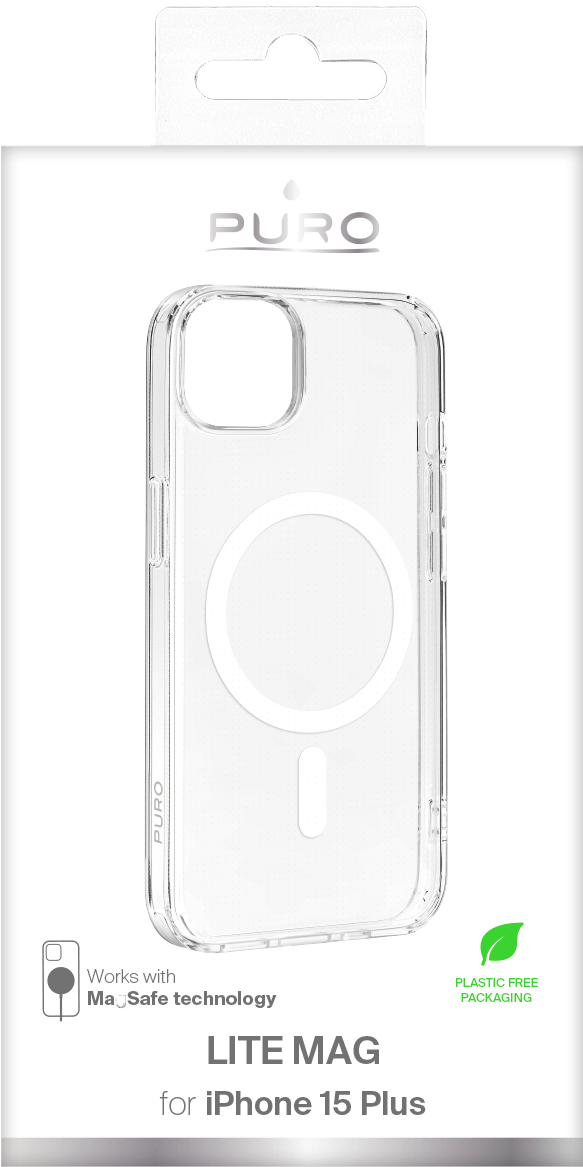 iPhone 15 Plus LITE MAG TPU case, magnets, transparent
