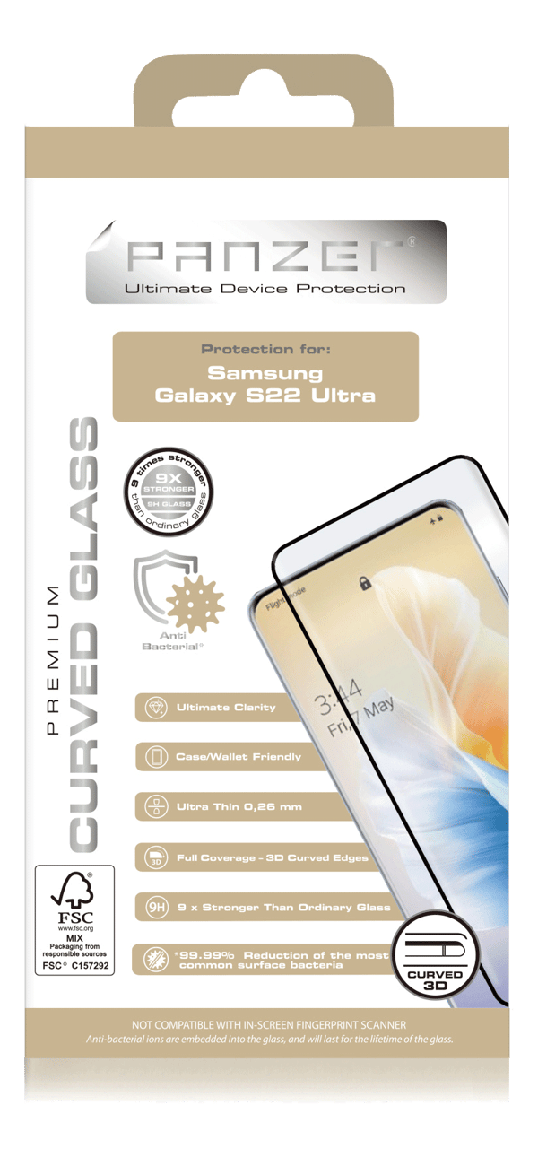 Samsung Galaxy S22 Ultra Curved Glass, black