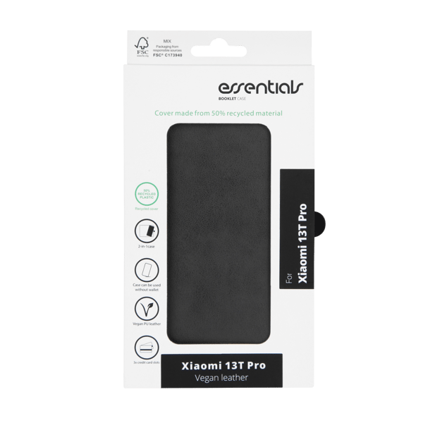 Xiaomi 13T Pro PU wallet, 3 cards, black