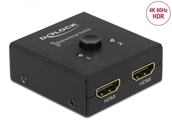 HDMI 2 - 1 Switch bidirectional 4K 60 Hz compact, black