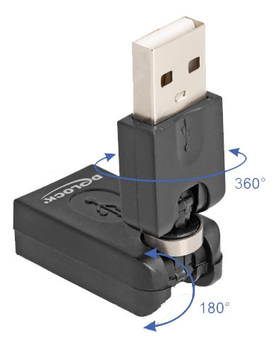 Rotation adapter USB 2.0-A male to female