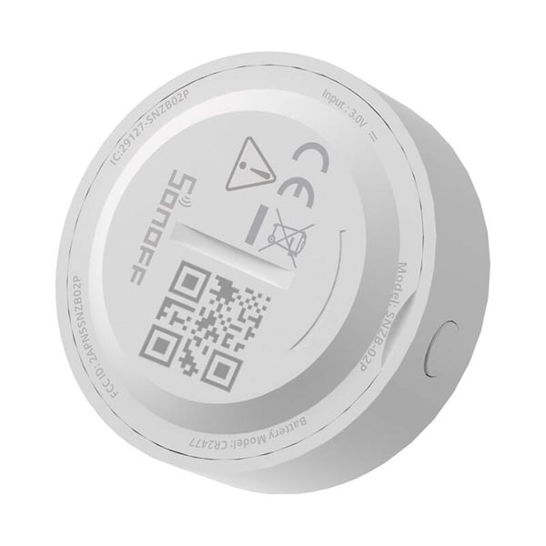 ZigBee Sonoff SNZB-02P smart temperatur- og fuktighetssensor (rund)