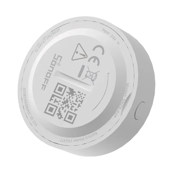 ZigBee Sonoff SNZB-02P smart temperatur- og fuktighetssensor (rund)