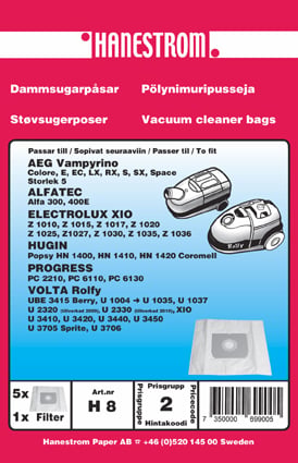 Dammsugarpåsar VOLTA ROLFY, AEG Vampyrino