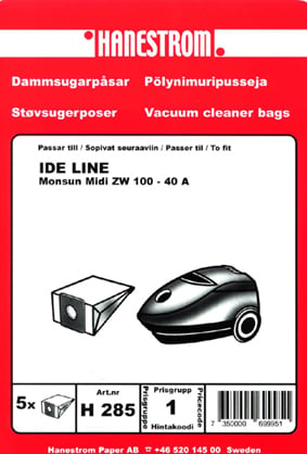 Dammsugarpåsar IDE LINE MONSUN MIDI ZW100-40 Dammsugarpåsar IDE LINE MONSUN MIDI ZW100-40