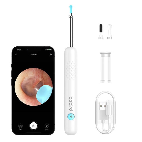 Smart visuell ørerensestang Bebird R1 hvit