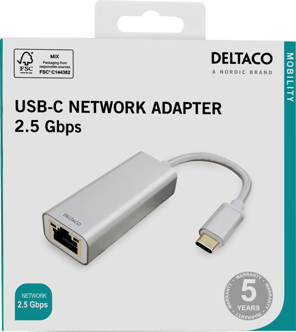 USB-C network adaptor 2,5G, aluminium