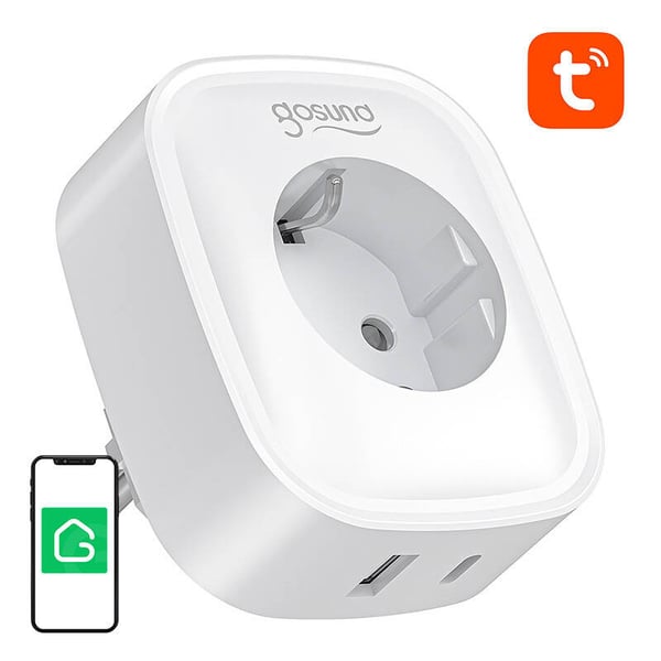 Gosund SP6 16A USB-C 20W Tuya smart WiFi/Bluetooth-uttak
