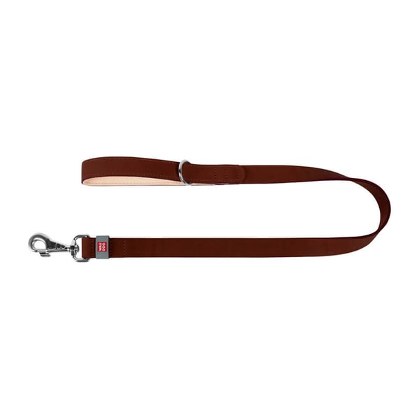 WAUDOG hundebånd i naturskinn 14 mm bred, 122 cm lang brun