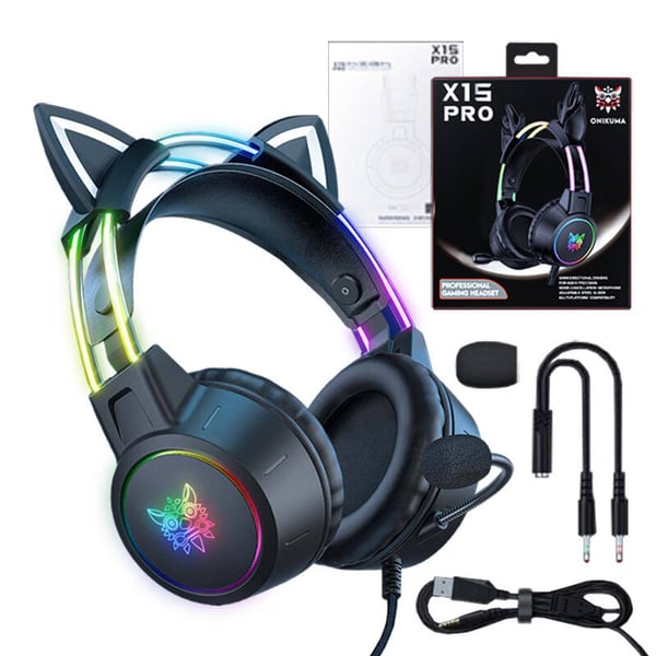 ONIKUMA X15 PRO Gaming headset Cat (svart)