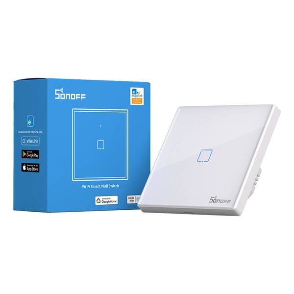 Smart Switch WiFi + RF 433 Sonoff T2 EU TX (1-kanals) oppdatert