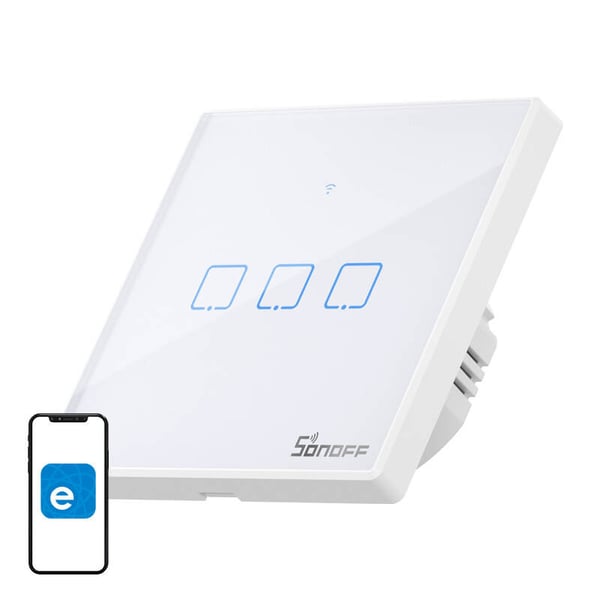 Smart Switch WiFi + RF 433 Sonoff T2 EU TX (3-kanals) uppdaterad