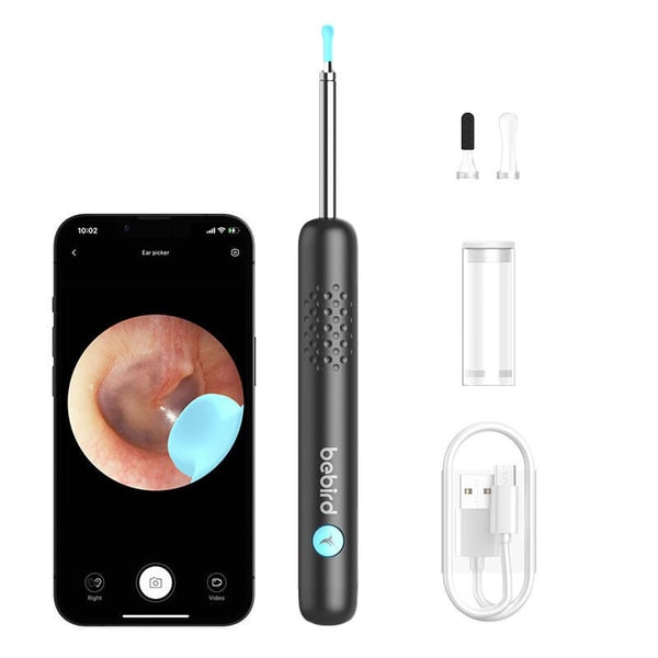 Smart visuell ørerensestang Bebird R1 svart