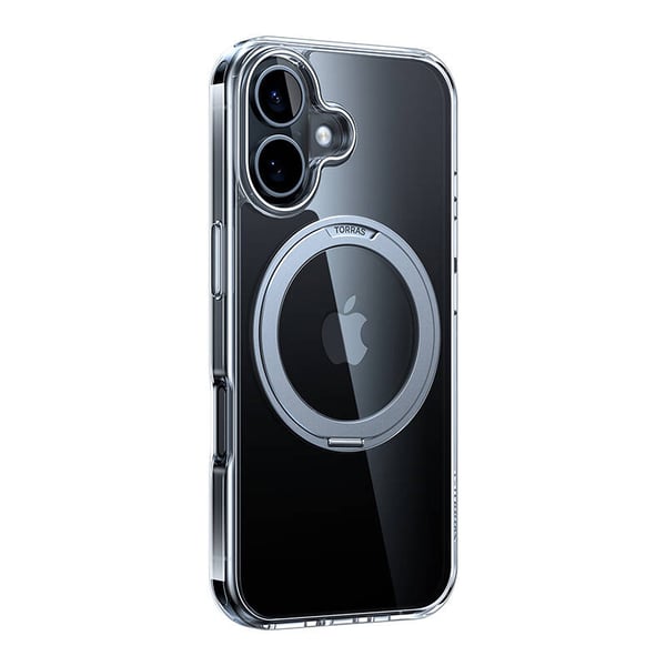 Torras Ostand Pro-deksel til iPhone 16 Plus (gjennomsiktig)