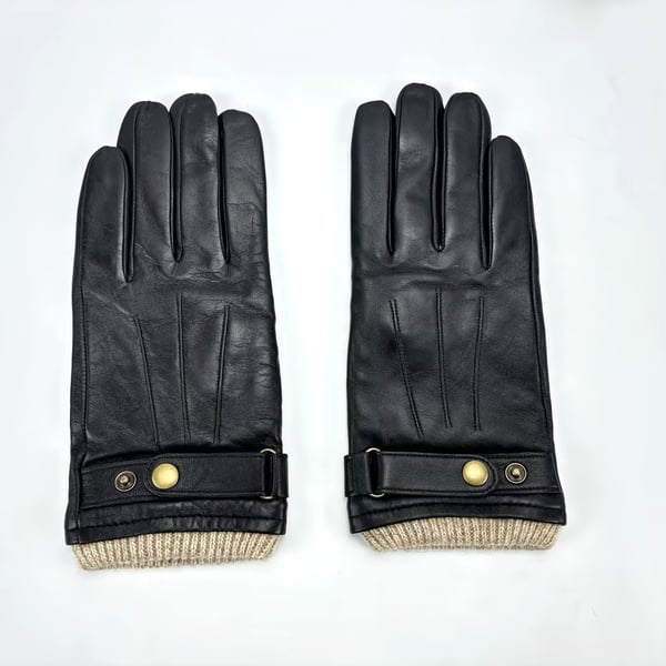 Herre læderhandsker - Fåreskinds vinterhandsker Black XL