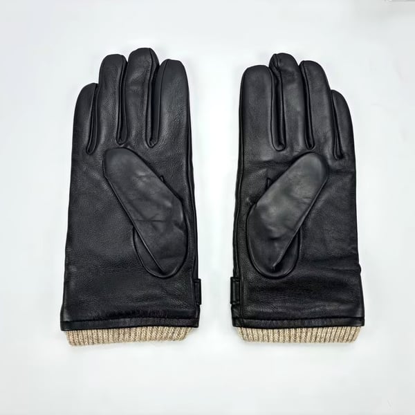 Herre læderhandsker - Fåreskinds vinterhandsker Black S