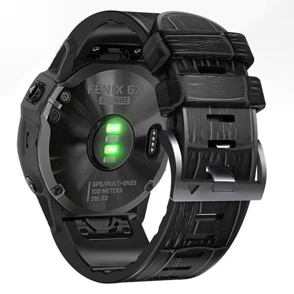 Silikone urrem til Garmin Fenix 8/7X/6X/5X Black 22 mm