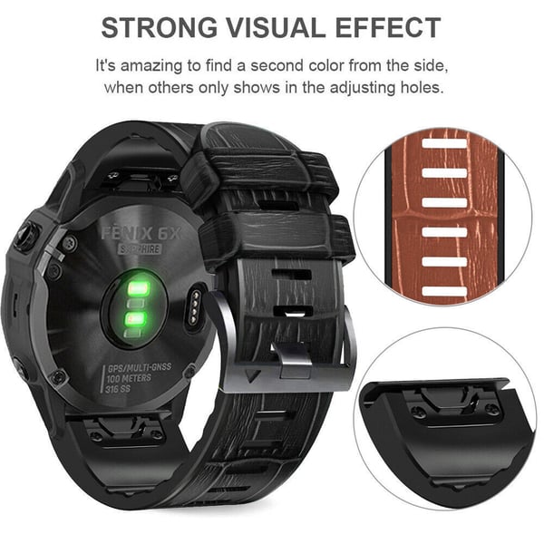 Silikon klokkerem til Garmin Fenix 8/7X/6X/5X Black 22 mm