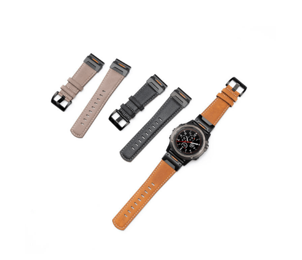 Ægte læderurrem til Garmin Fenix 8/7X/7/6/5/965 Black 26 mm