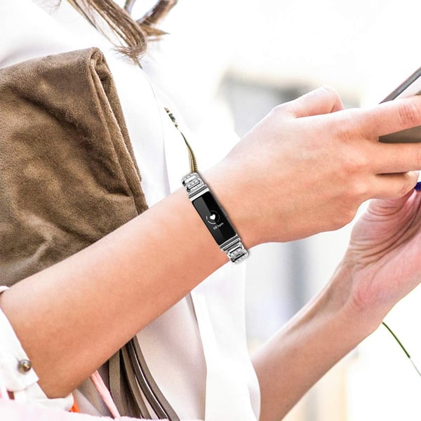 Fitbit Inspire Square Diamond Butterfly -solkihihna Silver