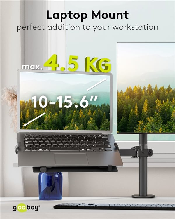 Laptop-beslag til monitorarm