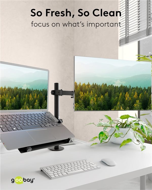 Laptop-beslag til monitorarm