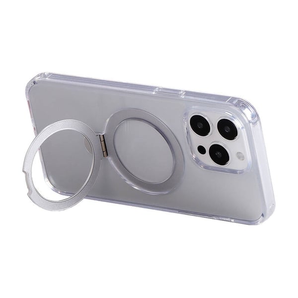 Magnetisk beskyttende telefondeksel med holder Joyroom JR-BP004 for iPhone 15 Pro (gjennomsiktig)