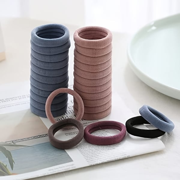 100 stk Hårbånd med høy elastisitet, nylon hårbånd for kvinner og jenter Black