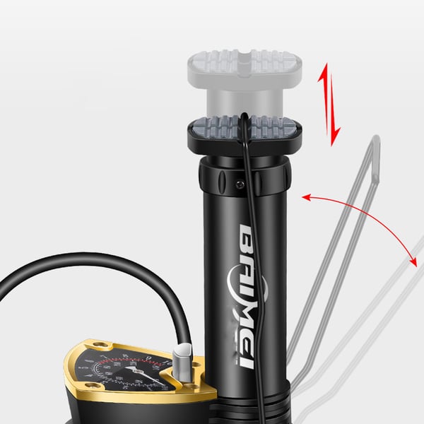Kraftig Fotpumpe med Manometer - Sykkelpumpe