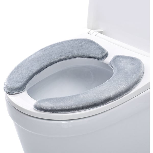 Plysj toalettsetetrekk, 2-pakning Grey