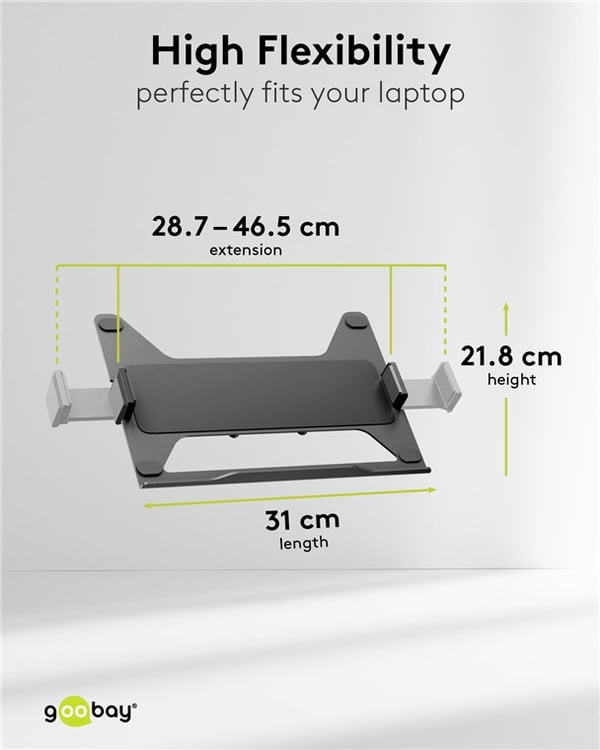Deluxe laptop-feste for monitorarm, svart