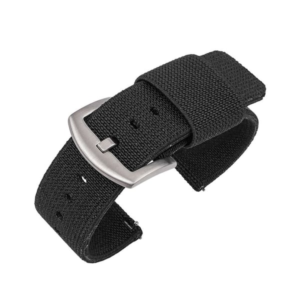 Nylon urrem med Quick Release fjederstænger Black 20 mm