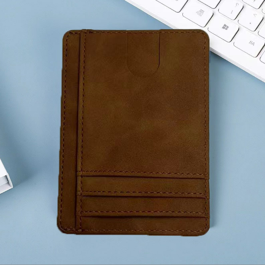 RFID-estokorttikotelo, ohut minimalistinen taskulompakko Brown