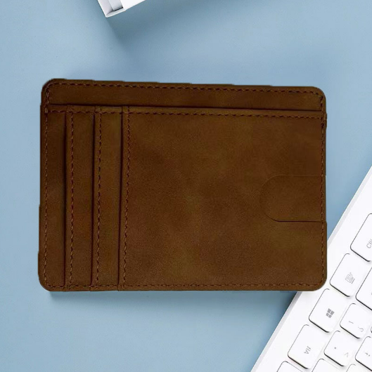 RFID-estokorttikotelo, ohut minimalistinen taskulompakko Brown