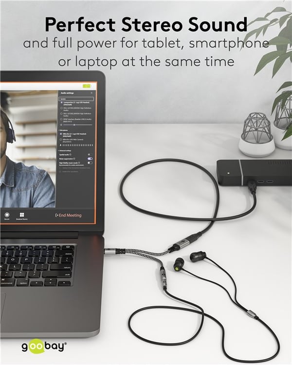 Adapter USB-C™ til USB-C™ og jackstik, 3,5 mm AUX