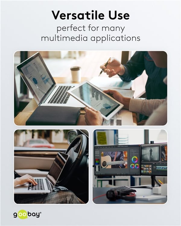 Lightning USB-C™ superblødt tekstilkabel med metalstik, 3 m, sort