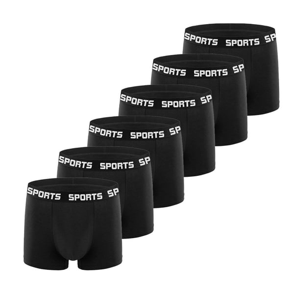Boxershorts för män, säker och stödjande passform Black 6-Pack M