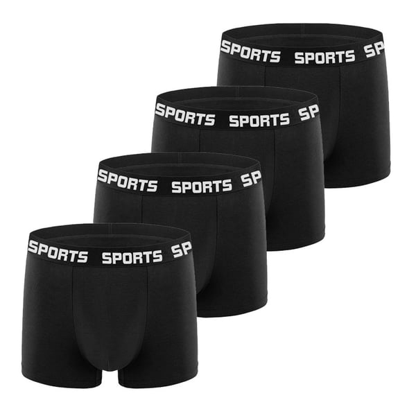 Miesten bokserit, tukeva ja tukeva istuvuus Black 4-Pack XXL