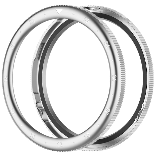 Klokkeramme i rustfritt stål for Xiaomi Watch S4/S3 Dual time zone silver-white