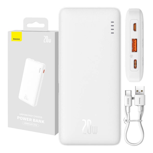 Baseus Airpow 10000mAh 20W powerbank (hvit)